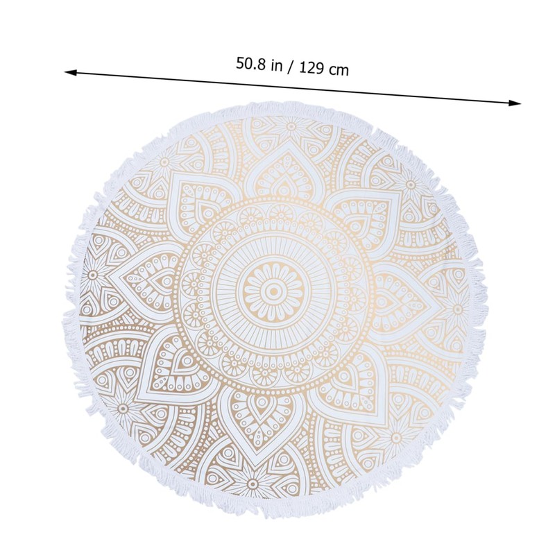 CAXUSD Large Bath Towel Microfiber Beach Towel Mandala Round Tapestry