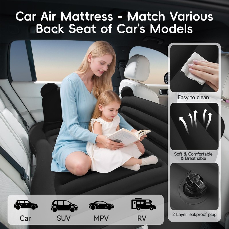 BEBAS Inflatable Cartoon Car Air Mattress- Thickened Camping Travel Car