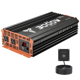 Tebrol 3000W Inverter 12V DC to 110V AC Converter for Home, RV, Truck, Off-Grid Solar Power Inverter with Built-in 5V/2.1A USB, AC Hardwire Port, Remote Controller