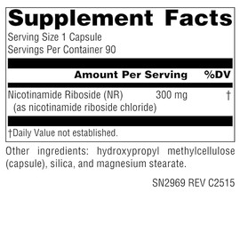 Source Naturals NR, ribósido de nicotinamida, suplemento dietético vegano para mitocondrias, envejecimiento saludable, células y energía*, combustible