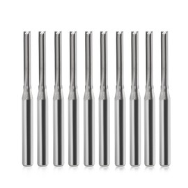 EU_HOZLY 3.175X2X15mm Two Flutes Straight End Mill Wood Cutters CNC Router Bit Pack of 10