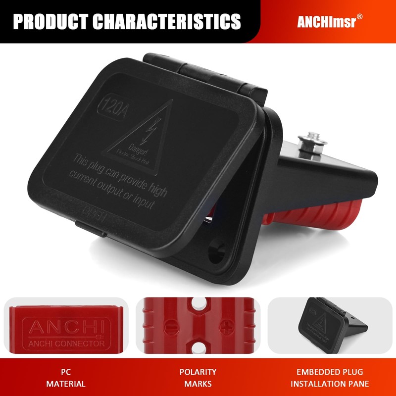 120 Amp Battery Quick Disconnect Connector Plug Mounting Panel with