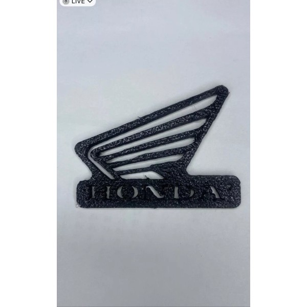 Honda ATV/ UTV/ Powersports Wing Key Chain  Black 3D printed