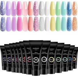 phoenixy Poly Nail Gel Set, 14 Colours, Poly Extension Gel, Poly Extension Gel Set, Poly Nails Gel Set, Gift for Women