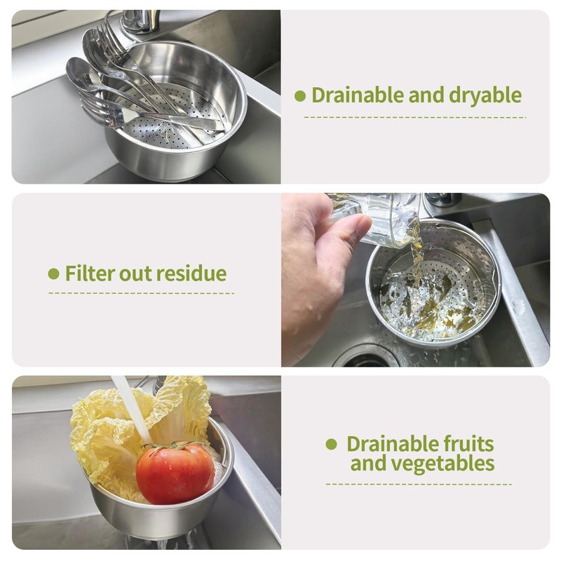 Stainless Steel Swan Sink Strainer Basket, Faucet Hanging Filter Multi-Functional