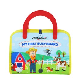 Steve And Maggie My First Busy Board, Montessori Toys for Children, Kids Sensory Travel Busy Book with English Learning Theme, Early Development & Activity Toys For 3 Year Olds And Up