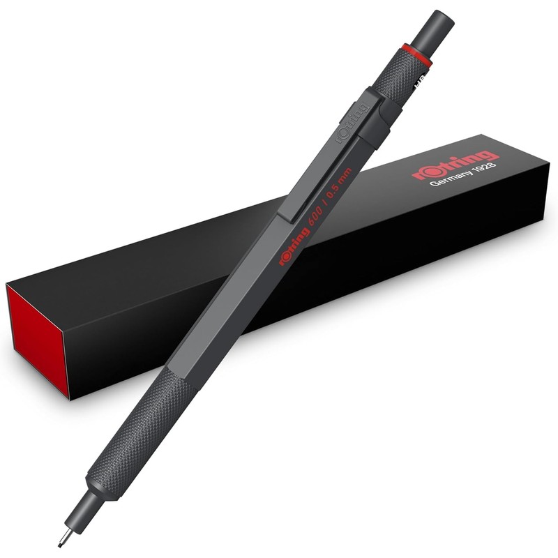 rOtring 600 Mechanical Pencil, HB Lead 0.5 mm, All-Metal Body