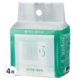 The Face Shop Daily Cotton Swabs, 300 pieces, 4 pcs / 더페이스샵 데일리 코튼 면봉, 300개입, 4개