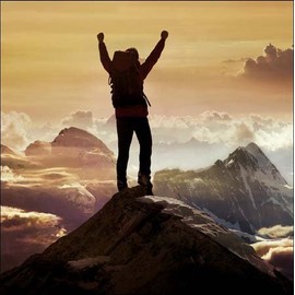 Photographic Greeting Card (WDM1850) - Birthday - On Top of the World - Mountain Peak - Framed Range