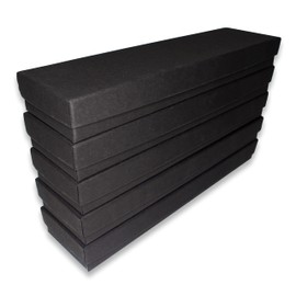 N'icePackaging 8 Qty - Matte Black-Kraft Cotton Filled Gift Boxes - Size 8" x 2" x 7/8" - USA Made - Holidays/Birthdays/Sales/Storage/Display/Travel