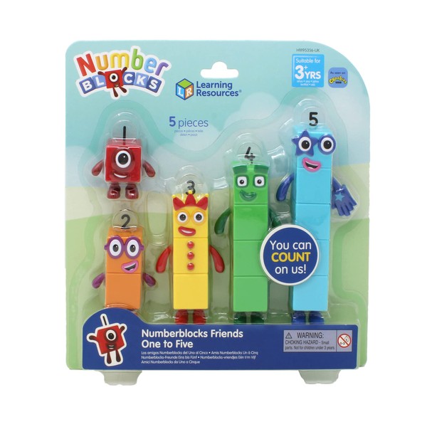 Learning Resources Numberblocks Friends One to Five, Official Collectible Toys, Includes Numberblocks One, Two, Three, Four and Five, Suitable for Display and With Posable Arms for Realistic Play