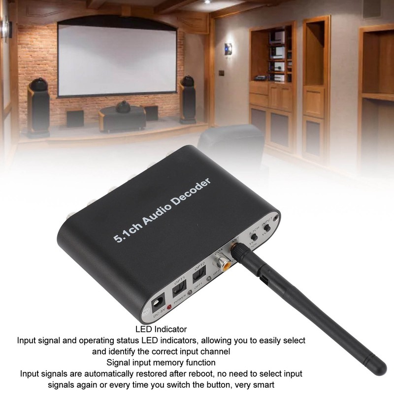5.1 Channel Digital Sound Decoder Professional Bluetooth 5.0 Optical SPDIF