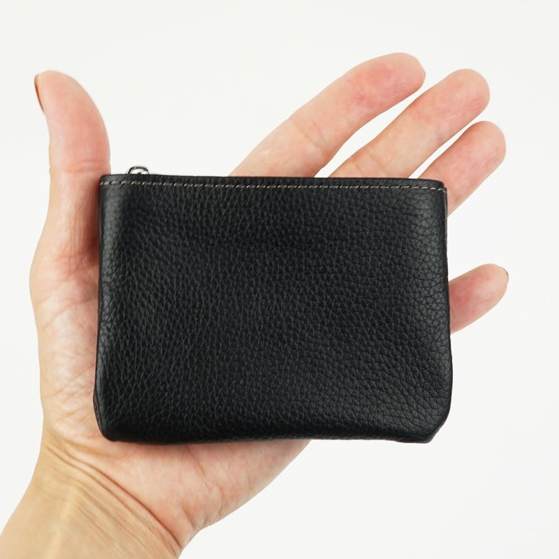 e-mono Genuine Leather Men's Coin Purse, Coin Case, Aori Shaped,