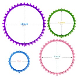 cureder Round Knitting Looms Set- Set of 4 Plastic Looms Knitting with 2 Knitting Yarn Loom Needle and 2 Plastic Loom Pick, Fit Craft Kit Tool for Giveaways Souvenirs, Gifts