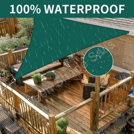 Neween Shade Sail, 9'10'' x 9'10'' x 9'10'' Sun Shade Sail Triangle Waterproof for Patio Yard Deck Pergola Outdoor Sun Sail Shade 98% UV Block Sunshade Green Color