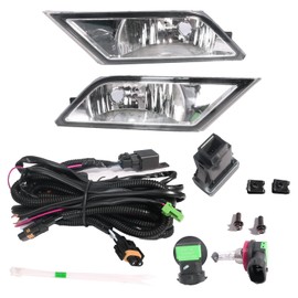 Fog Lights Assembly fit for Honda Odyssey ‎LX/EX/EXL/EX-L 2011 2012 2013, Clear Lens Fog Lamps with Switch Bulbs Wire Harness, OE# HO2592129 / HO2593129 / 33951TK8A01/ 33901TK8A01