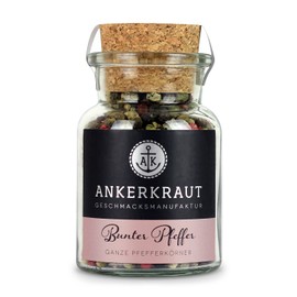 Ankerkraut Colourful Pepper, Whole Peppercorns for the Pepper Mill, 70 g in Cork Glass