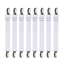 Bed Tensioners, 8 Pack Adjustable Elastic Tie Down Straps Adjustable Bed Corner Sofa Mattress Sofa Ironing Cover Seat Cushion Cushion (White, 8 Pack)