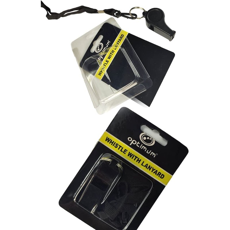 Optimum Plastic Sports Whistles with Lanyard - Coaches and Referees,