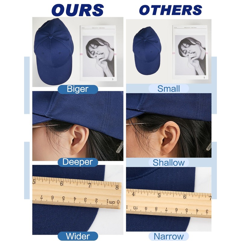 Yahenda 3 Pcs XXXL Oversize Baseball Cap 23.6-26.8 Inches Adjustable