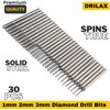 Drilax 1mm 2mm 3mm Diamond Drill Bits for Glass, Stone,