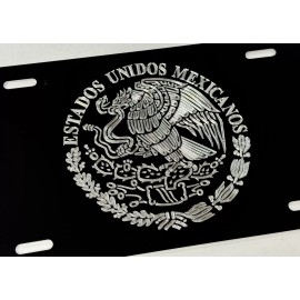 Diamond Etched Products Engraved Mexican Eagle Mexico Coat Of Arms Car Tag Diamond Etched License Plate