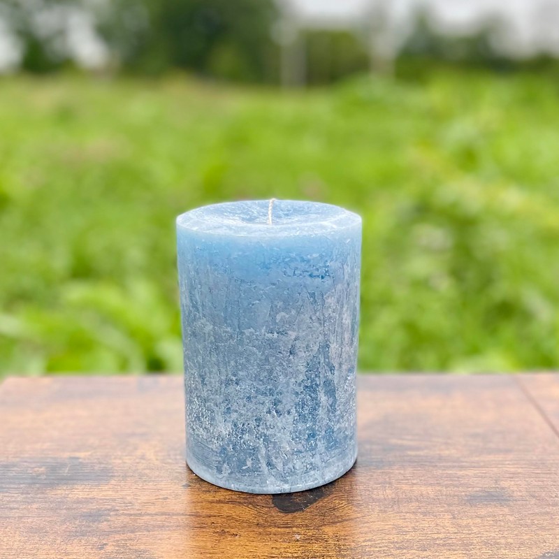 Still Water Candles Handmade Slate Blue Gray Unscented Rustic Textured