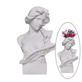 Molyorch Plaster Statue Planter, Head Face Vases, Sculpture Art Flower Vase, for Pen Holder, Jewellery Holder, Flower Arrangement Flower Pot, Desk Decoration