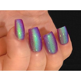 Polish Me Silly, 1-2-3 Glow- Purple Blue Green "Glow Pop Nail Polish Collection" Multi-Color Shifting: Mylar Oil Slick