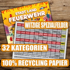 City Country Fire Brigade Volunteer Fireman Gift Puzzle 50 Pages DIN A4 Recycled Paper with Pad