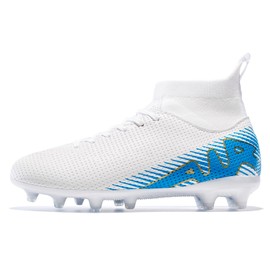 Ganal Hawk Kids Firm Ground Soccer Cleats Boys Girls Athletic Outdoor Football Shoes Toddler Cleats Baseball Dollar White