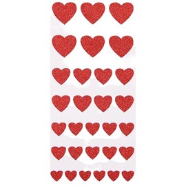 Trucraft - Glitter Heart Stickers - Red - 12mm to 25mm - Sheet of 30 - for Cards, Wedding Stationery, Favour Boxes and Craft Projects…, 5060894573917