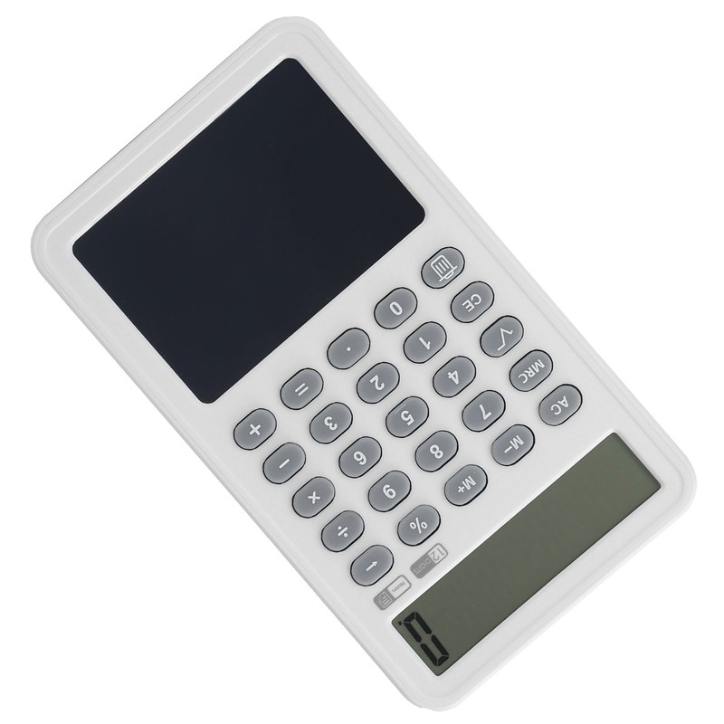 Calculator Writing Tablet White LCD 12‑Digit Display Portable Painting Handwriting