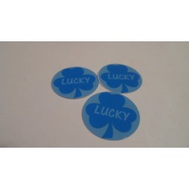 Unbranded Pre Cut One Inch Bottle Cap Images! LUCKY BLUE CLOVERS FREE SHIP - photo, 25 images
