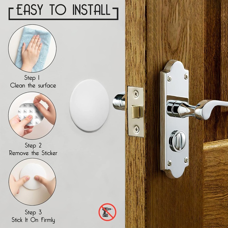 4 Pack Large Silicone Wall Door Stoppers – 3.15 Inch