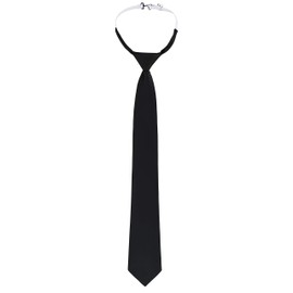 DESERMO Adjustable security tie black with elastic band, safety tie with pre-tied knots, tie for safety, service and catering, black