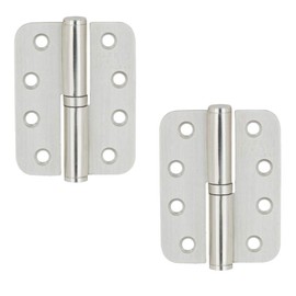 Screw-On Hinge Stainless Steel Screw-On Hinges for Unfolded Interior Doors - H10605 | Stop: DIN Right | Renovation Hinges with Load Capacity up to 40 kg | Pack of 2 - Door Hinge for Room Doors and