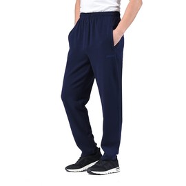Zoulee New Men's Classic Drawstring-Waist Jogger Pants Sweatpants with Zipper Fly Navy Blue L