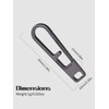 TIKIDESIGN Titanium Zip Zipper, Pack of 2 Zip Pendants, Removable