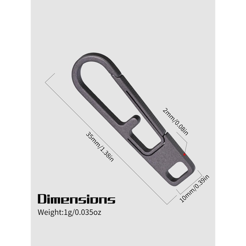 TIKIDESIGN Titanium Zip Zipper, Pack of 2 Zip Pendants, Removable