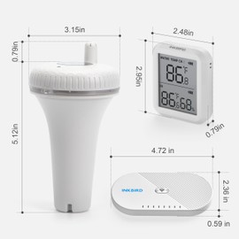 INKBIRD WiFi Gateway and Wireless Pool Thermometer, Connect to WiFi for Remote Monitoring, for Swimming, Pool Fish Pond, Aquarium etc.