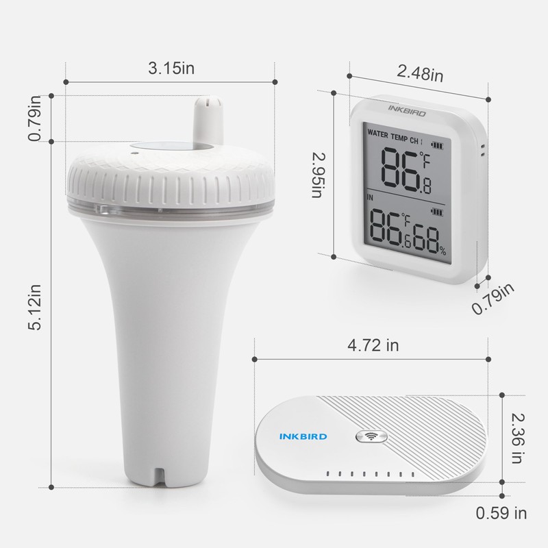 INKBIRD WiFi Gateway and Wireless Pool Thermometer, Connect to WiFi