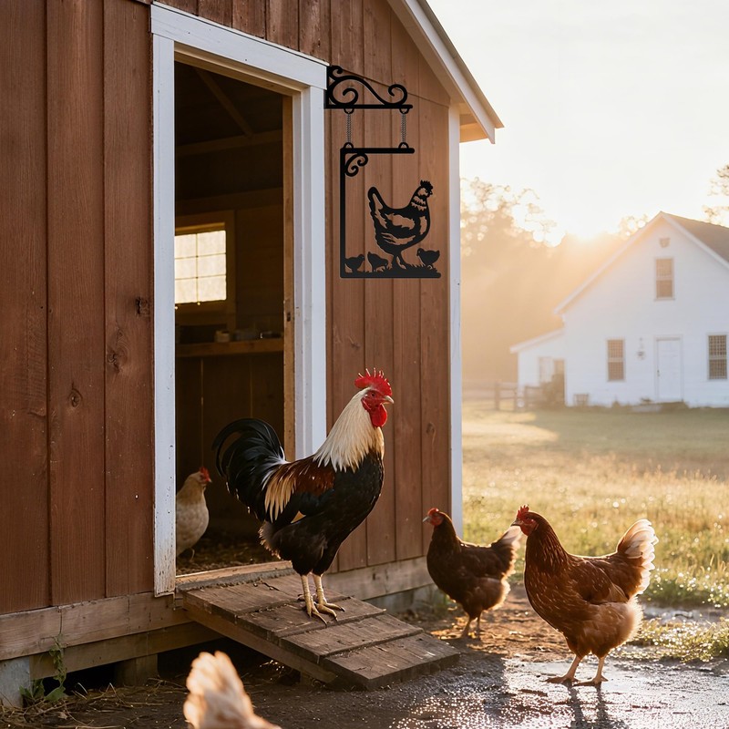 Metal Chicken Decor for Kitchen Rustproof