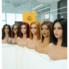 XBL US Local Stock 10" 12" Raw Human Hair Short Bob Wig with Thin HD Lace Front Glueless Pre-plucked for Black Women Summerstyle: Straight, color: #1B Natural Black, Stretched Length: 12 Inches