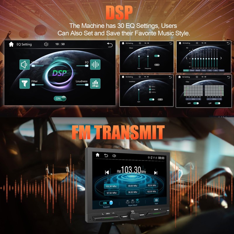 Portable Wireless Apple Carplay Touchscreen for 7" HD Portable Android