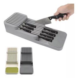 Extreme Beauty Organizador Para Cuchillos Portacuchillos Para Cajones Color Gris