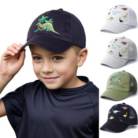 PythJooh Baby Boy Dinosaur Baseball Cap Hats Toddler Summer Breathable Mesh Baseball Caps Adjustable Sun Hats for 0-5Years Navy
