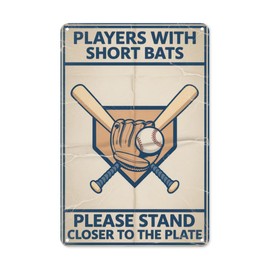 Baseball Humor Tin Sign 8X12IN Retro Metal Wall Art for Dugout, Sports Bar & Little League Room Decor