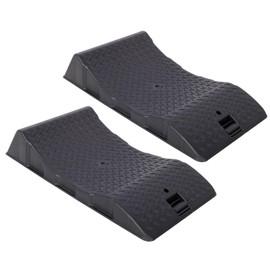FRITHJILL 2-Pack Car Tire Saver Ramps - Anti-Slip Diamond Plate Design, Prevents Flat Spots During Storage, Heavy-Duty Plastic Construction, 22.8" x 11.8" x 4", Black