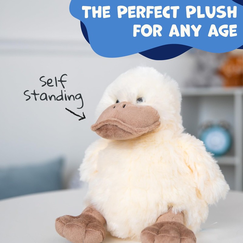 WISHPETS 10" Sitting Creamy Duck Stuffed Animal Plush Toy